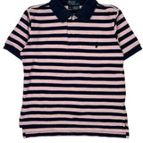 Age 4 Polo By Ralph Lauren Striped Polo Shirt - Small Pink Cotton