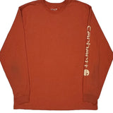 Carhartt Long Sleeve T-Shirt - Large Orange Cotton