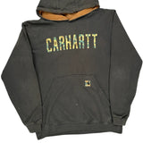 Carhartt Spellout Hoodie - Medium Black Cotton