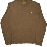 Polo By Ralph Lauren Long Sleeve T-Shirt - Large Brown Cotton