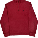 Polo By Ralph Lauren 1/4 Zip - Medium Red Cotton