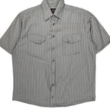 Dickies Striped Short Sleeve Shirt - Large Gray Cotton