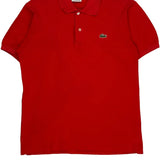 Lacoste Polo Shirt - Small Red Cotton