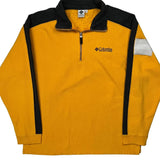 Columbia Contrast Stitch 1/4 Zip - Small Yellow Cotton
