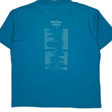 Single Stitch Hanes Graphic T-Shirt - XL Blue Cotton Blend