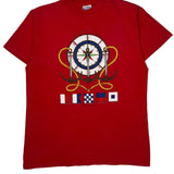 Nautical Theme Hanes Single Stitch T-Shirt - XL Red Cotton
