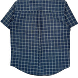 Chaps Ralph Lauren Checked Short Sleeve Shirt - Large Blue Cotton