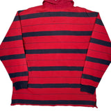 Nautica Striped Rugby Shirt - Large Red Cotton