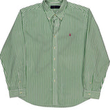 Ralph Lauren Striped Shirt - 2XL Green Cotton
