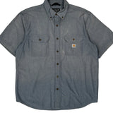Carhartt Short Sleeve Shirt - Large Gray Cotton