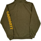 Carhartt Spellout Hoodie - Medium Green Cotton Blend
