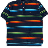 Tommy Hilfiger Striped Polo Shirt - Large Multicoloured Cotton