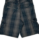 Wrangler Checked Cargo Shorts - 32W 10L Black Cotton