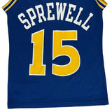 Golden State Warriors Champion #15 Sprewell Jersey - Small Blue Polyester