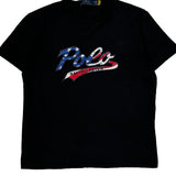 American Flag Design Polo By Ralph Lauren Graphic T-Shirt - Medium Black Cotton