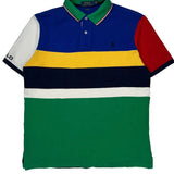 Polo By Ralph Lauren Striped Polo Shirt - Medium Multicoloured Cotton