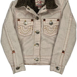 Jimmy Sherpa Boy Girl True Religion Contrast Stitch Cord Jacket - XS Beige Corduroy