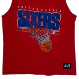Philadelphia 76Ers Starter Nba Vest - Large Red Cotton