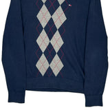 Tommy Hilfiger Argyle Jumper - XS Grey Cotton