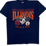 Illinois Fruit Of The Loom Single Stitch T-Shirt - XL Navy Cotton