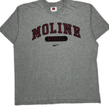 Moline Baseball Nike College T-Shirt - XL Gray Cotton