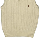 Age 7 Polo By Ralph Lauren Sweater Vest - Small Cream Cotton