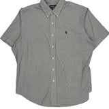 Ralph Lauren Striped Short Sleeve Shirt - XL Black & White Cotton