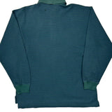 Tommy Hilfiger Striped Long Sleeve Polo Shirt - Large Green Cotton