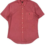 Ralph Lauren Slim Fit Short Sleeve Shirt - Large Red Cotton