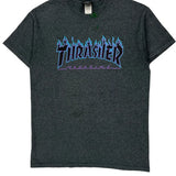 Thrasher Spellout T-Shirt - Medium Gray Cotton
