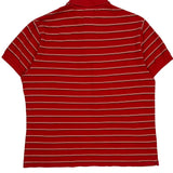 Lacoste Striped Polo Shirt - Large Red Cotton