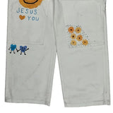 Jesus Loves You Dickies Carpenter Pants - 28W 32L White Cotton