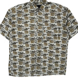 Structure Graphic Short Sleeve Shirt - Small Black Viscose