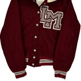 Made In USA Lm Logo Delong College Varsity Jacket - Large Cream Wool