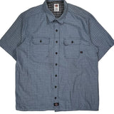 Dickies Checked Short Sleeve Shirt - 2XL Blue Cotton