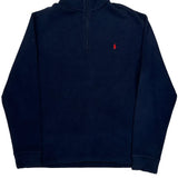 Polo By Ralph Lauren 1/4 Zip - Large Navy Cotton