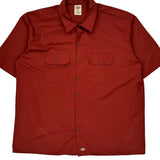 Dickies Short Sleeve Shirt - 2XL Red Polyester Blend