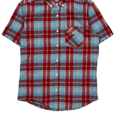 Levis Checked Short Sleeve Shirt - Small Blue Cotton