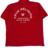 Crafted With Pride True Religion Polo Shirt - 2XL Red Cotton