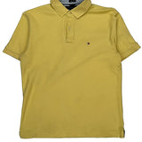 Tommy Hilfiger Slim Fit Polo Shirt - Large Yellow Cotton