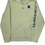 Carhartt Spellout Hoodie - Large Cream Cotton