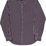 Ralph Lauren Striped Shirt - Large Navy Cotton