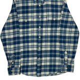 Relaxed Fit Polo By Ralph Lauren Checked Flannel Shirt - Medium Blue Cotton