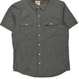 Levis Short Sleeve Shirt - Large Gray Cotton