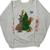 Fruit Of The Loom Christmas Sweatshirt - Large White Cotton