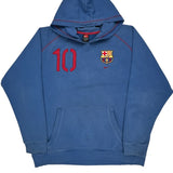 Fc Barcelona Nike #10 Messi Hoodie - 2XL Blue Cotton