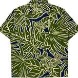 Malihini Floral Hawaiian Shirt - Large Blue Cotton