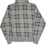Champion Checked Hoodie - Large Grey Cotton