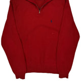 Polo By Ralph Lauren 1/4 Zip - Large Red Cotton