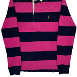 Ralph Lauren Sport Striped Rugby Shirt - Medium Pink Cotton